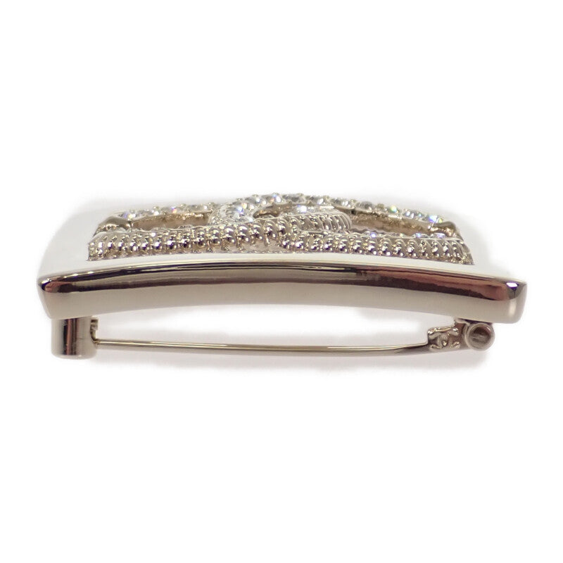 シャネル CHANEL CCスクエア A23P刻印 ブローチ メタル クリスタル ゴールド レディース メンズ【中古】【Aランク】