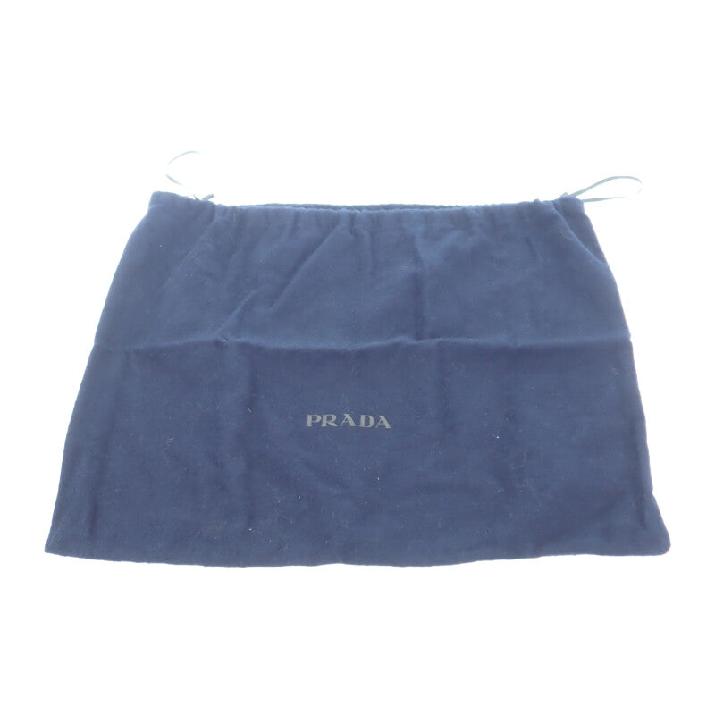 PRADA 普拉達 VITELLO DAINO 2VZ098 斜背包 皮革 灰色 銀色金屬 男款【中古】【A級】