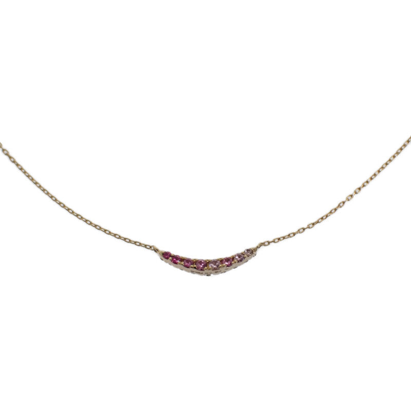 ポンテヴェキオ Ponte Vecchio ネックレス K18イエローゴールド ダイヤモンド ピンクサファイア レディース【中古】【Aランク】