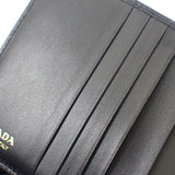 【中古】プラダ PRADA トライアングルロゴ 1MV2042C7XF0002 二つ折り財布 サフィアーノ ブラック ゴールド金具 レディース【SAランク】