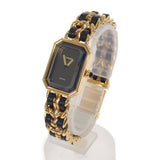 シャネル CHANEL プルミエール L H0001 腕時計 GP レザー クオーツ ブラック文字盤 レディース【中古】【Aランク】