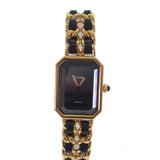 シャネル CHANEL プルミエール L H0001 腕時計 GP レザー クオーツ ブラック文字盤 レディース【中古】【Aランク】