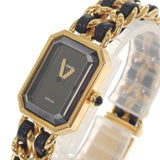 シャネル CHANEL プルミエール L H0001 腕時計 GP レザー クオーツ ブラック文字盤 レディース【中古】【Aランク】