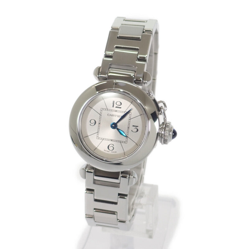 カルティエ CARTIER ミスパシャ W3140007 腕時計 ステンレススチール クオーツ シルバー文字盤 レディース【中古】【ABランク】