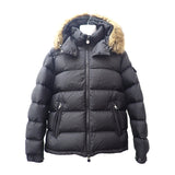 モンクレール MONCLER Mayaf マヤ ファー付き ショートダウンジャケット 4 I20911A00198 5968E ダウンジャケット ナイロン ダウン ブラック メンズ【中古】【Aランク】
