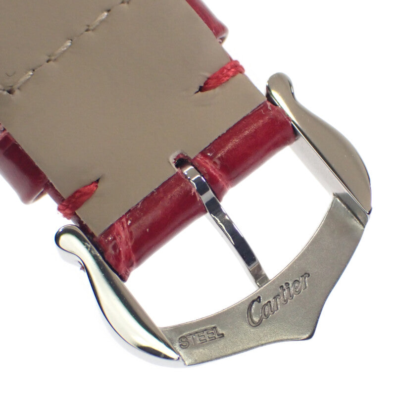 カルティエ CARTIER サントスデュモン SM W2SA0012 腕時計 ステンレススチール K18ピンクゴールド カーフレザー クオーツ シルバー文字盤 レディース メンズ【中古】【Aランク】