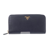 プラダ PRADA ジップアラウンドウォレット 1ML506_QHH_F0002 長財布 サフィアーノ ブラック ゴールド金具 レディース ユニセックス【中古】【Aランク】