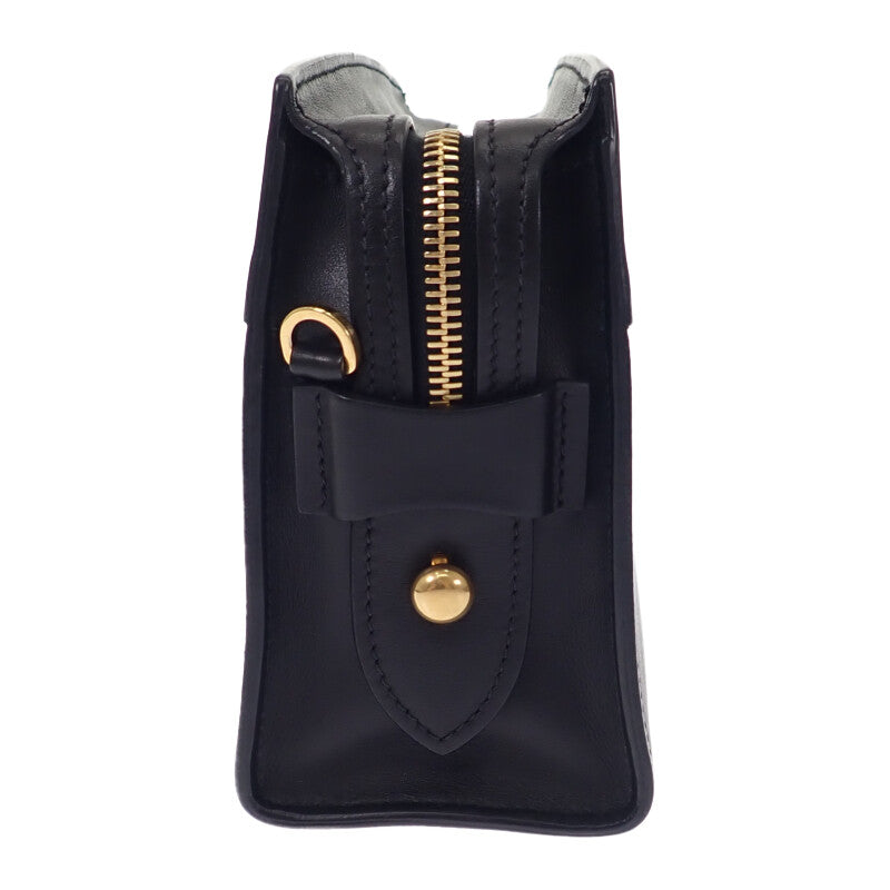 プラダ PRADA エスプラナードバッグ 1BH043 ショルダーバッグ サフィアーノ グレー ブラック ゴールド金具 レディース【中古】【ABランク】