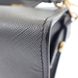 プラダ PRADA エスプラナードバッグ 1BH043 ショルダーバッグ サフィアーノ グレー ブラック レディース【中古】【ABランク】