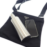 プラダ PRADA トライアングルロゴ VA0053 ショルダーバッグ ナイロン ブラック シルバー金具 メンズ レディース【中古】【Aランク】