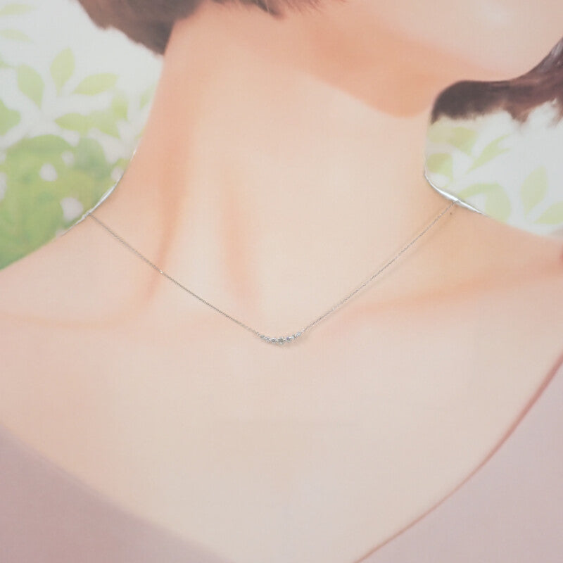 ヨンドシー 4℃ ダイヤモンド ネックレス K18ホワイトゴールド ダイヤモンド レディース【中古】【Aランク】