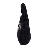 【中古】プラダ PRADA スモール クロシェ ラフィア風 1BG422 トートバッグ ブラック レディース【Aランク】