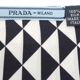 【中古】プラダ PRADA プリントツイルスカーフ 1FF008_2DTP_F0967 スカーフ シルク ブラック ホワイト レディース【ABランク】
