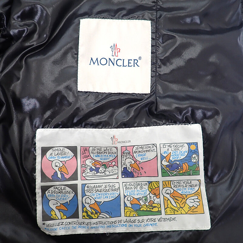 MONCLER 蒙口 附毛領長款羽絨外套 H20931C00069_C0065 尼龍 黑色 女款【中古】【AB級】