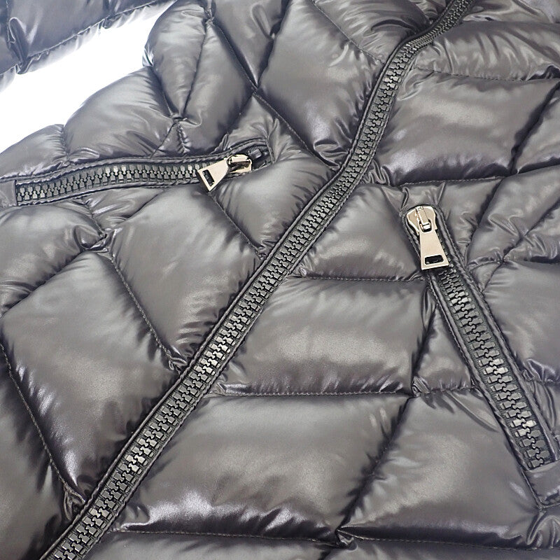 MONCLER 蒙口 附毛領長款羽絨外套 H20931C00069_C0065 尼龍 黑色 女款【中古】【AB級】