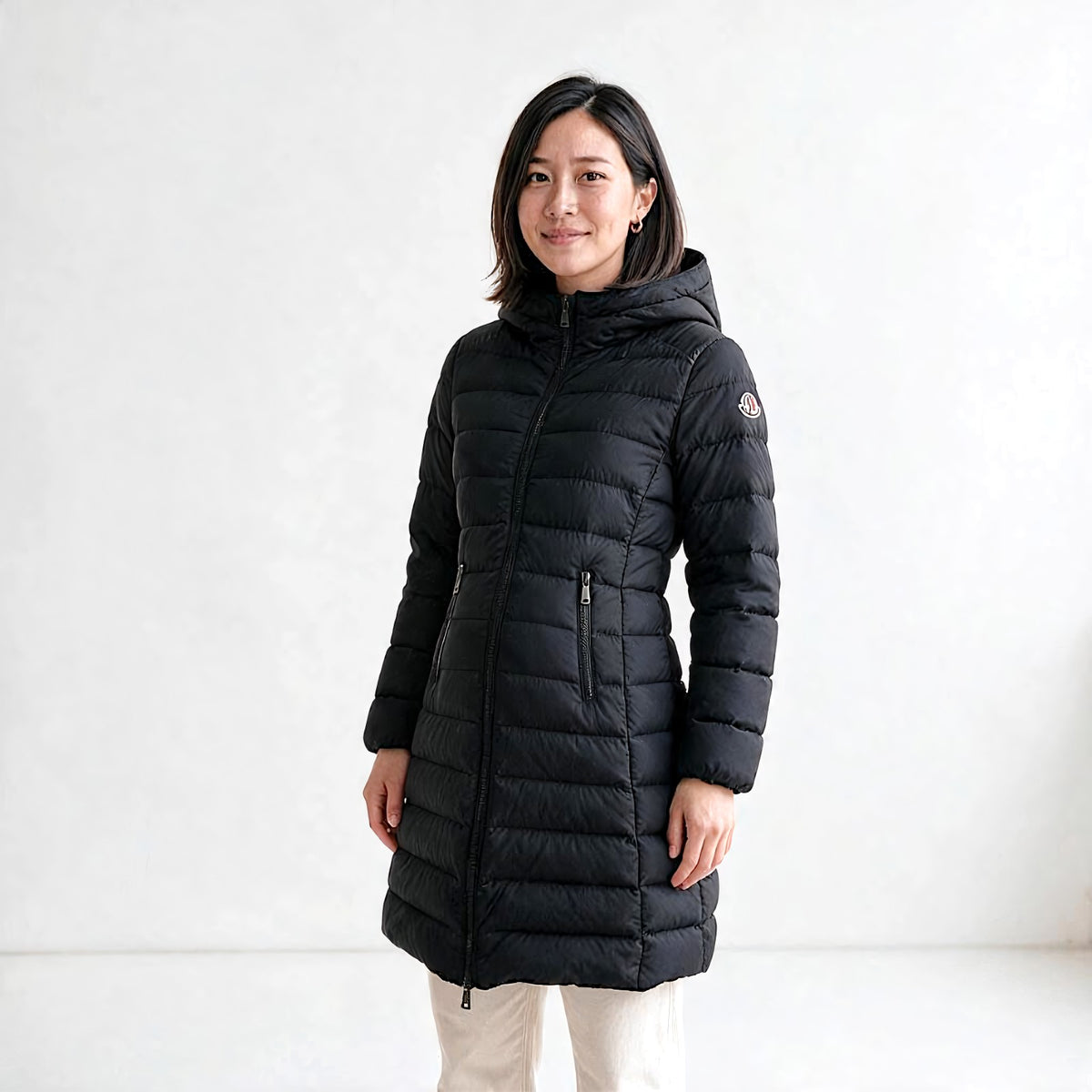 モンクレール MONCLER ロング E20934937085_C0063 ダウンジャケット ナイロン ブラック サイズ00 レディース【中古】【Aランク】