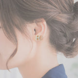 【中古】エルメス HERMES ポップ アッシュ H ピアス メタル ホワイト ゴールド金具 レディース【ABランク】