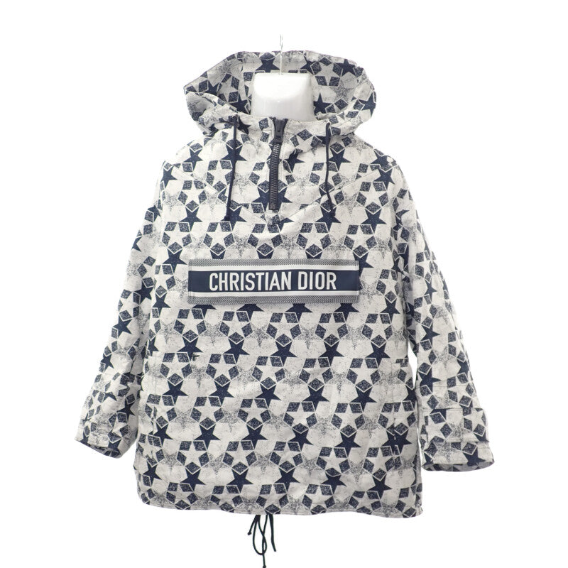 ディオール Dior スター アノラック XS 217C10A2977 パーカー ポリエステル ネイビー ホワイト レディース【中古】【Aランク】
