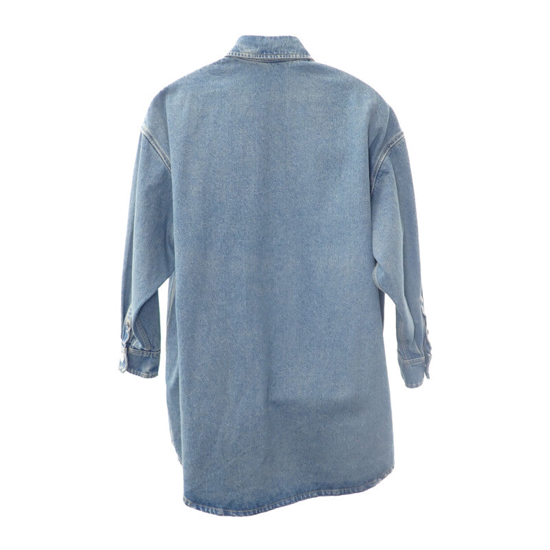 プラダ PRADA オーバーサイズ オーガニック デニム 38 GFC036_13Z6_F0BAN_S_OOO 長袖シャツ コットン ブルー メンズ レディース【中古】【ABランク】