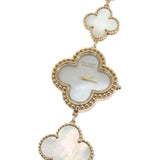 ヴァンクリーフ&アーペル Van Cleef & Arpels アルハンブラ ウォッチ スモール VCARO40T00 腕時計 K18イエローゴールド クオーツ ホワイトシェル文字盤 レディース【中古】【ABランク】