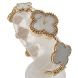 ヴァンクリーフ&アーペル Van Cleef & Arpels アルハンブラ ウォッチ スモール VCARO40T00 腕時計 K18イエローゴールド クオーツ ホワイトシェル文字盤 レディース【中古】【ABランク】