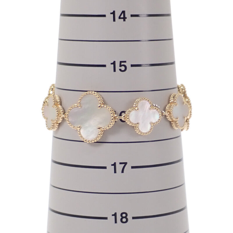 ヴァンクリーフ&アーペル Van Cleef & Arpels アルハンブラ ウォッチ スモール VCARO40T00 腕時計 K18イエローゴールド クオーツ ホワイトシェル文字盤 レディース【中古】【ABランク】