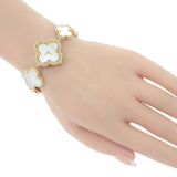 ヴァンクリーフ&アーペル Van Cleef & Arpels アルハンブラ ウォッチ スモール VCARO40T00 腕時計 K18イエローゴールド クオーツ ホワイトシェル文字盤 レディース【中古】【ABランク】