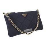 プラダ PRADA Re-Edition 1995 チェーン Re-Nylon 1NI054_2AOS_F0002 アクセサリーポーチ ナイロン ブラック レディース【中古】【ABランク】