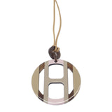 【中古】エルメス HERMES H エキップペンダント ネックレス バッファローホーン レザー ベージュ ピンク ブラウン レディース【Aランク】