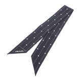 【中古】プラダ PRADA プリントツイル 1FF008_2DTR_F0967 スカーフ シルク ブラック ホワイト レディース【Aランク】