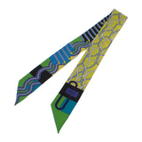 【中古】エルメス HERMES ツイリー BALLET AQUATIQUE スカーフ シルク イエロー グリーン ブラック レディース ユニセックス【ABランク】