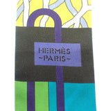 【中古】エルメス HERMES ツイリー BALLET AQUATIQUE スカーフ シルク イエロー グリーン ブラック レディース ユニセックス【ABランク】