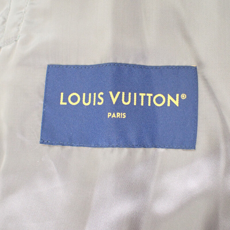 路易威登 LOUIS VUITTON LV刺繡超大版飛行員夾克 50 尼龍 灰色 男士【中古】【A級】