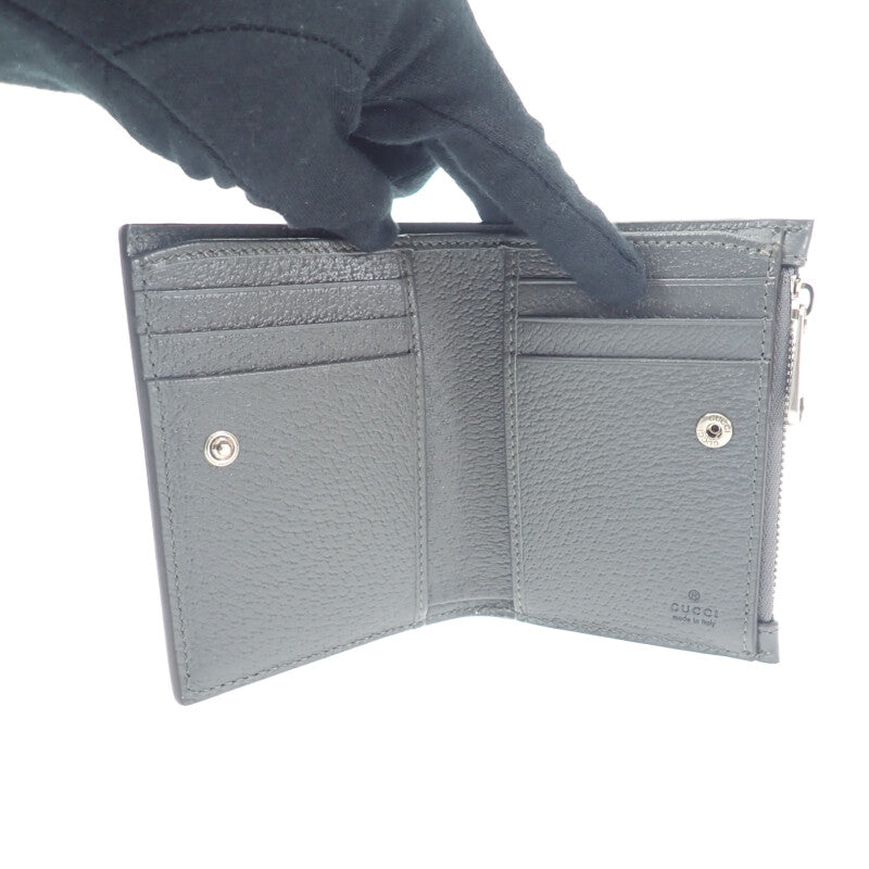 グッチ GUCCI GGコインウォレット 760238 二つ折り財布 GGスプリームキャンバス レザー グレー メンズ レディース【中古】【Aランク】