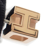 【中古】エルメス HERMES カージュドアッシュ Hキューブ ピアス メタル ブルー ピンクゴールド レディース【ABランク】