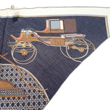 エルメス HERMES トライアングルジェアン LES VOITURES TRANSFORMATION 361422S スカーフ カシミヤ シルク ネイビー レディース【中古】【SAランク】