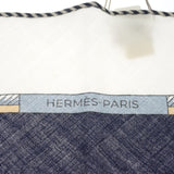 エルメス HERMES トライアングルジェアン LES VOITURES TRANSFORMATION 361422S スカーフ カシミヤ シルク ネイビー レディース【中古】【SAランク】