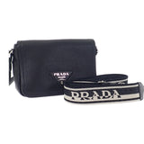 【中古】プラダ PRADA ヴィッテロダイノソフトレザー 1BD314 ショルダーバッグ レザー ブラック シルバー金具 レディース【Aランク】