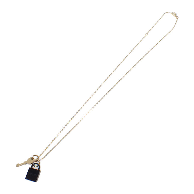 愛馬仕 HERMES Amulette Padlock PM H057027FD00 項鍊 金屬 水牛角 金色 黑色 女士【中古】【AB級】