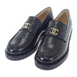 シャネル CHANEL 24/25 クルーズコレクション G46112B1883994305 ローファー シャイニークランプル カーフスキン ブラック 35 1/2 レディース【中古】【SAランク】