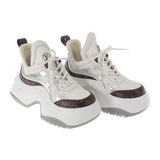 【中古】ルイヴィトン LOUIS VUITTON アークライト 2.0 厚底 プラットフォーム 1ABHZN モノグラム スニーカー レザー ホワイト 36 レディース【Aランク】