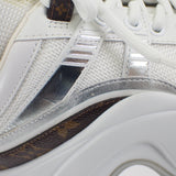 【中古】ルイヴィトン LOUIS VUITTON アークライト 2.0 厚底 プラットフォーム 1ABHZN モノグラム スニーカー レザー ホワイト 36 レディース【Aランク】