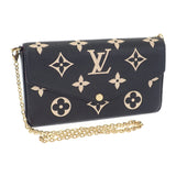ルイヴィトン LOUIS VUITTON ポシェット・フェリシー M82479 ショルダーバッグ クラッチバッグ モノグラムアンプラント ブラック ベージュ レディース【中古】【Aランク】