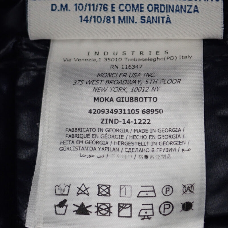 モンクレール MONCLER MOKA ダウンコート 1 42093493110568950 ダウンジャケット ナイロン ブラック レディース【中古】【ABランク】