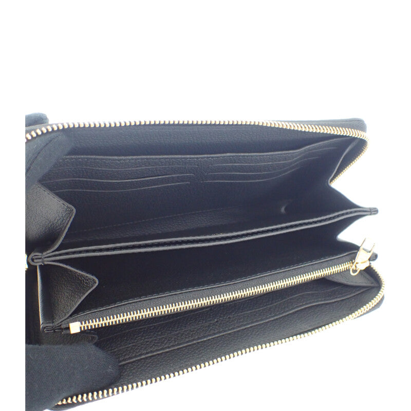 ルイヴィトン LOUIS VUITTON ジッピー・ウォレット M61864 長財布 モノグラムアンプラント ブラック レディース メンズ【中古】【Sランク】