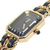 シャネル CHANEL プルミエール M H0001 腕時計 GP レザー クオーツ ブラック文字盤 レディース【中古】【Aランク】