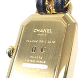 シャネル CHANEL プルミエール M H0001 腕時計 GP レザー クオーツ ブラック文字盤 レディース【中古】【Aランク】