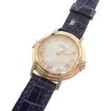 エルメス HERMES ルバン ラグベゼルダイヤ 腕時計 イエローゴールド×ピンクゴールド ネイビー クオーツ ホワイト文字盤 レディース【中古】【Aランク】