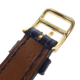 エルメス HERMES ルバン ラグベゼルダイヤ 腕時計 イエローゴールド×ピンクゴールド ネイビー クオーツ ホワイト文字盤 レディース【中古】【Aランク】