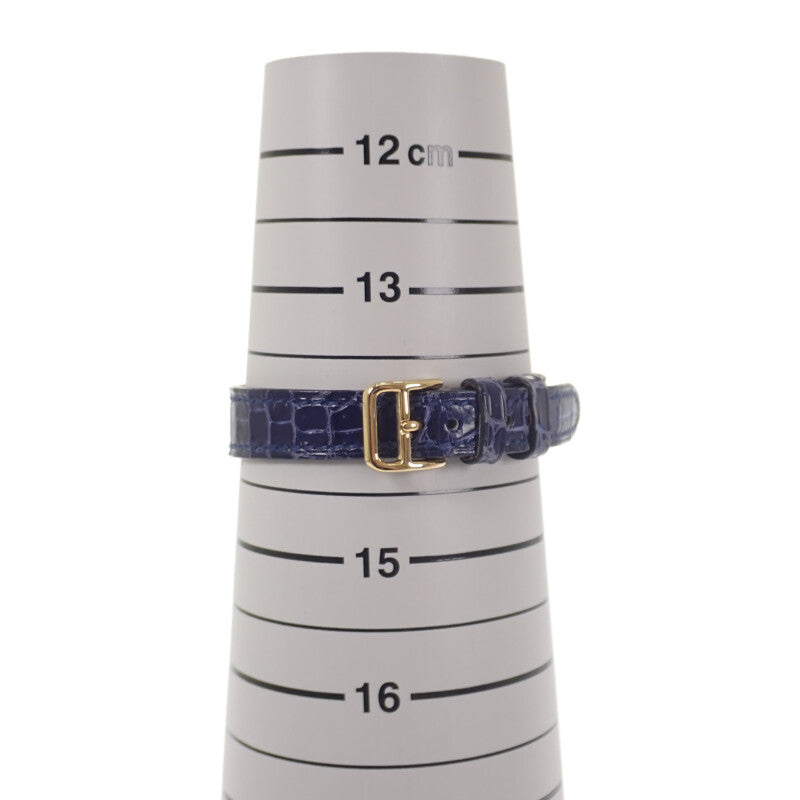 エルメス HERMES ルバン ラグベゼルダイヤ 腕時計 イエローゴールド×ピンクゴールド ネイビー クオーツ ホワイト文字盤 レディース【中古】【Aランク】